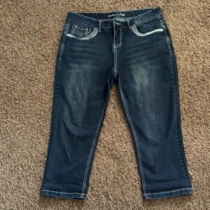 Maurices Dark Indigo Cropped Ankle Jeans